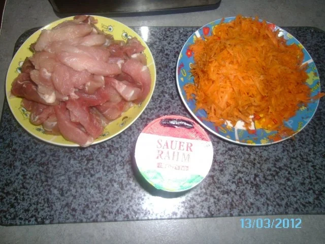 Karotten-Schweinegeschnetzeltes mit Spiralen - Rezept - Bild Nr. 2