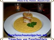 Forellenschaumsüppchen mit Türmchen von Forellenfilets - Rezept