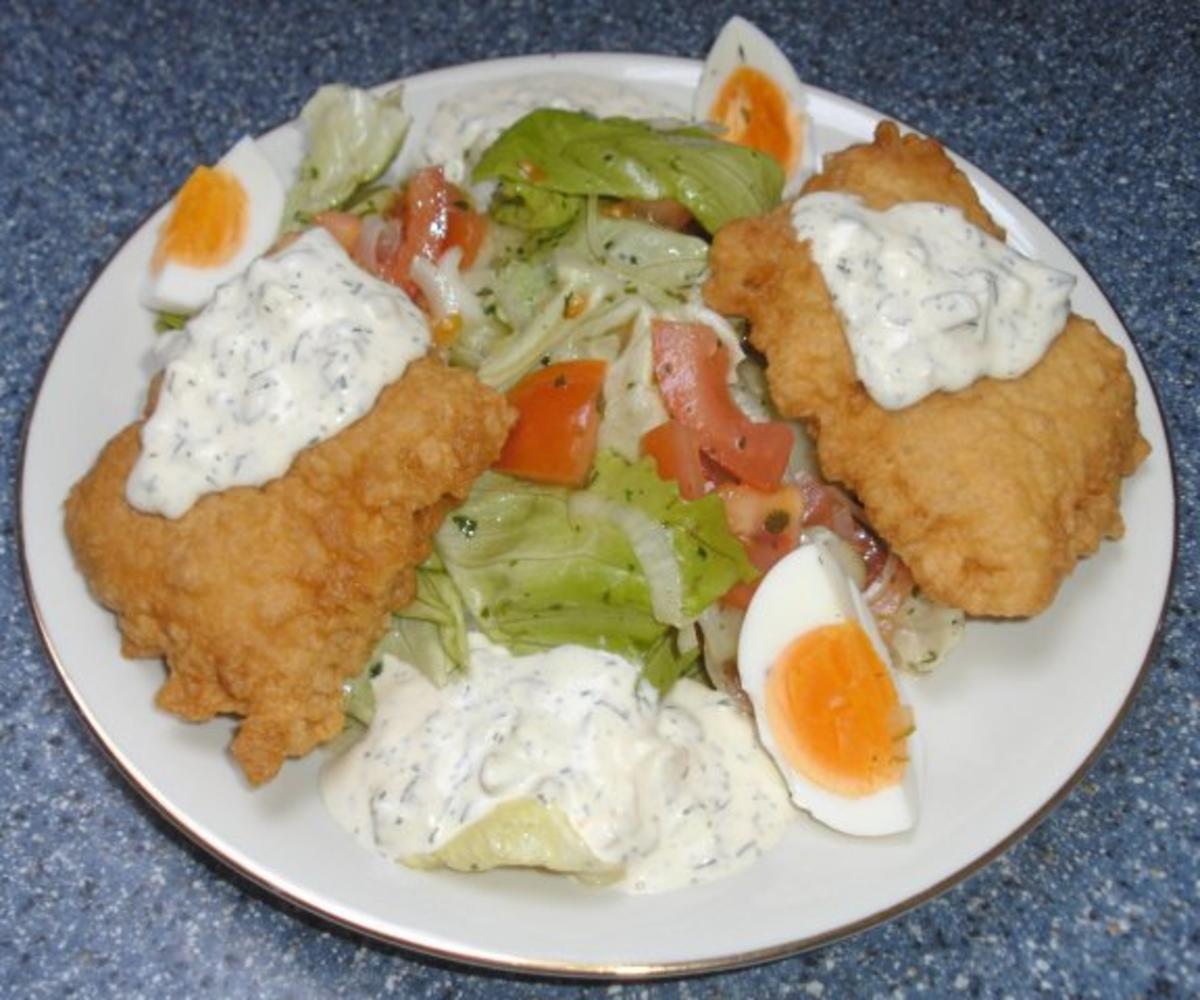 Backfisch mit Salat - Rezept