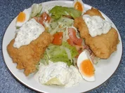 Backfisch mit Salat - Rezept