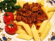 Penne Rigate mit Bologneser Soße - Rezept
