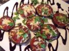 Auberginenscheiben mit Tomatensauce und Parmesan überbacken; Vorspeise oder Antipasti - Rezept