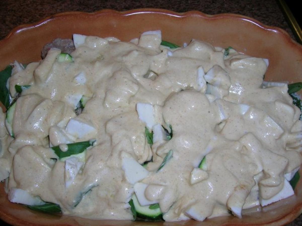 Bilder für Schweinefilet mit Zucchini und Mozzarella überbacken - Rezept