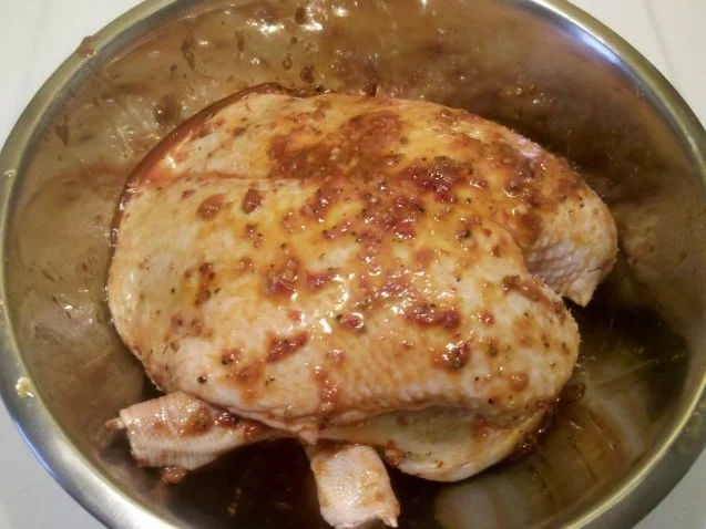 Geflügel: Schlemmerente mit Gorgonzola-Zucchinisoße und Lachsnudeln - Rezept - Bild Nr. 6