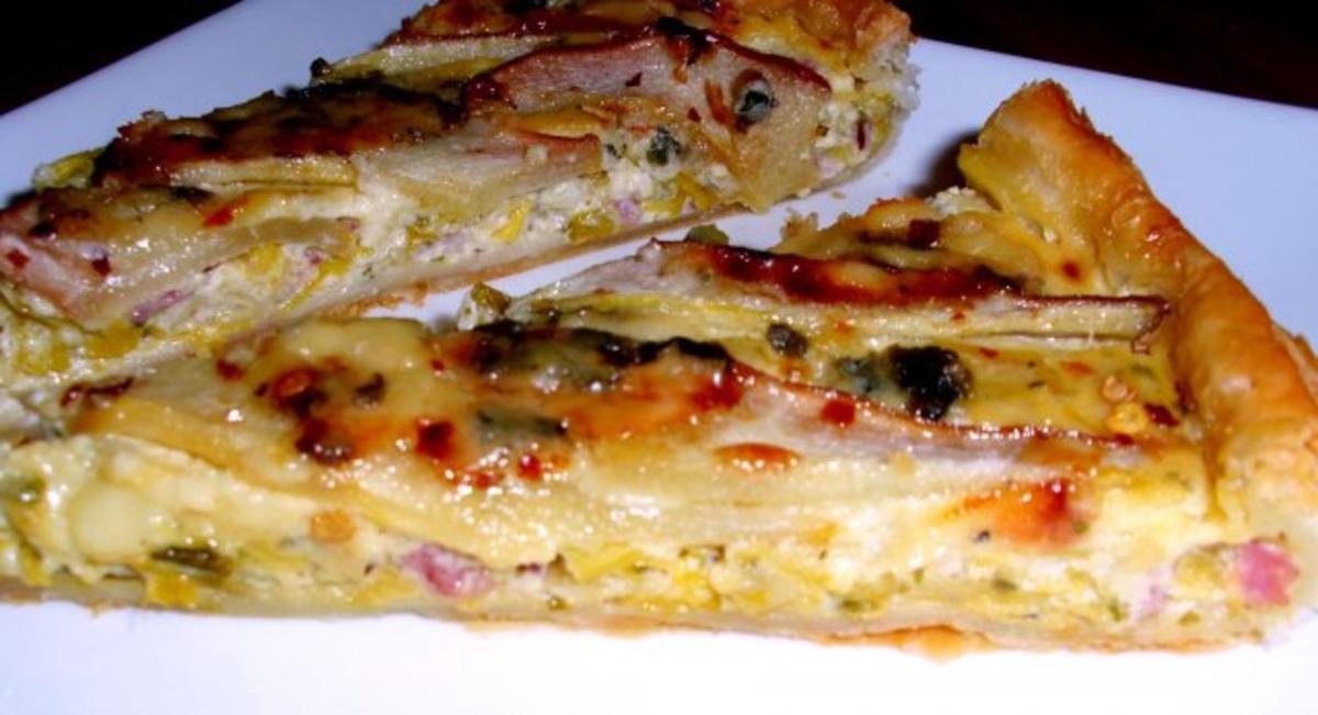 Blätterteigtarte mit Lauch Birne und Roquefort - Rezept - kochbar.de