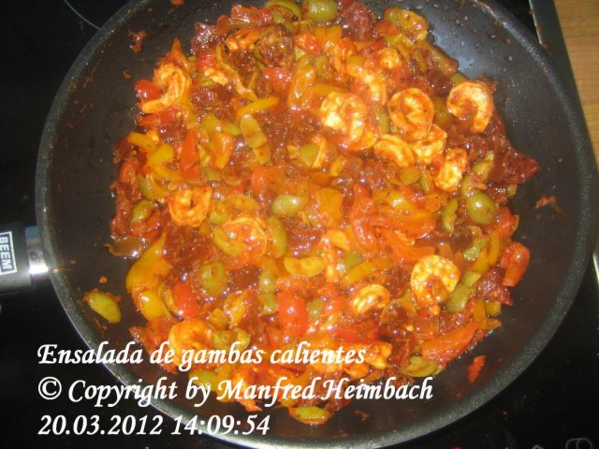 Shrimps - Ensalada de gambas calientes – Warmer Shrimpssalat - Rezept