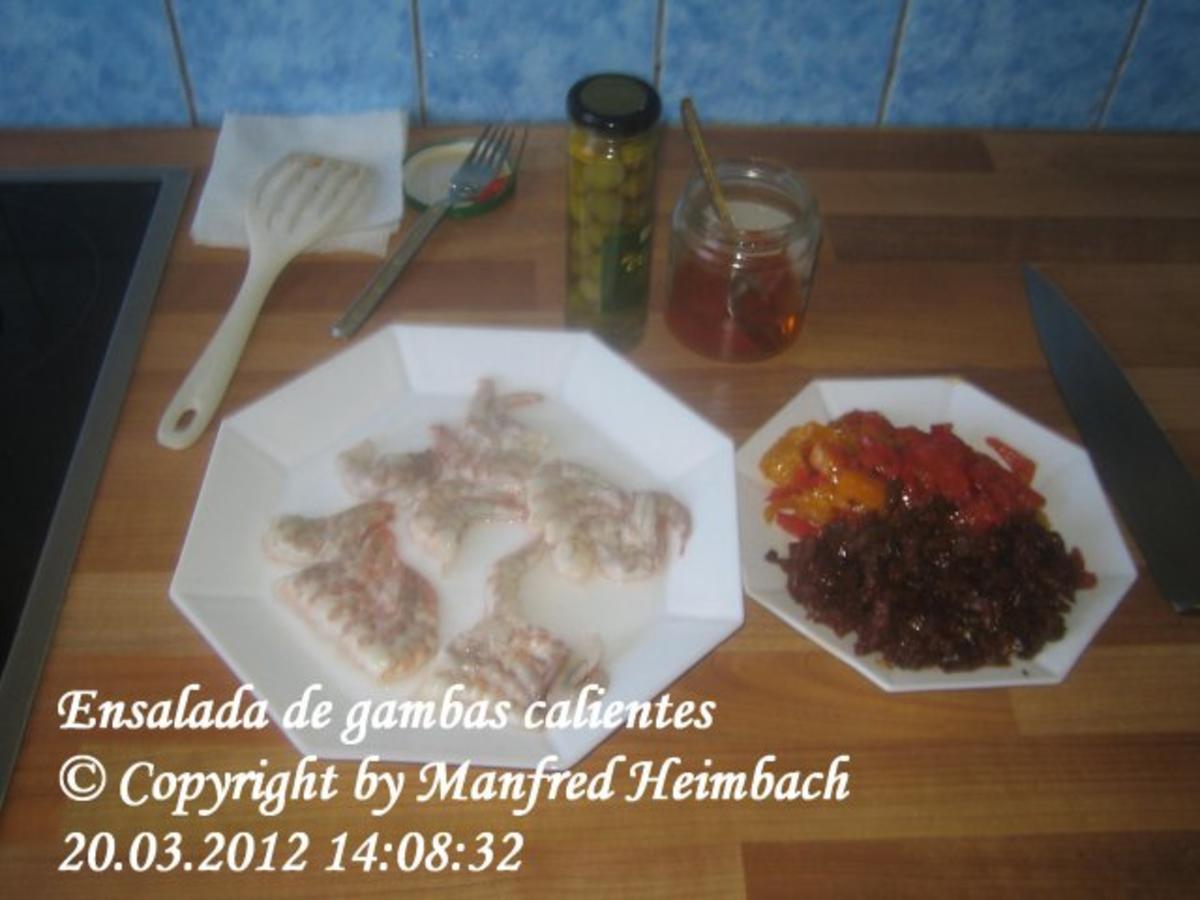 Shrimps - Ensalada de gambas calientes – Warmer Shrimpssalat - Rezept - Bild Nr. 2