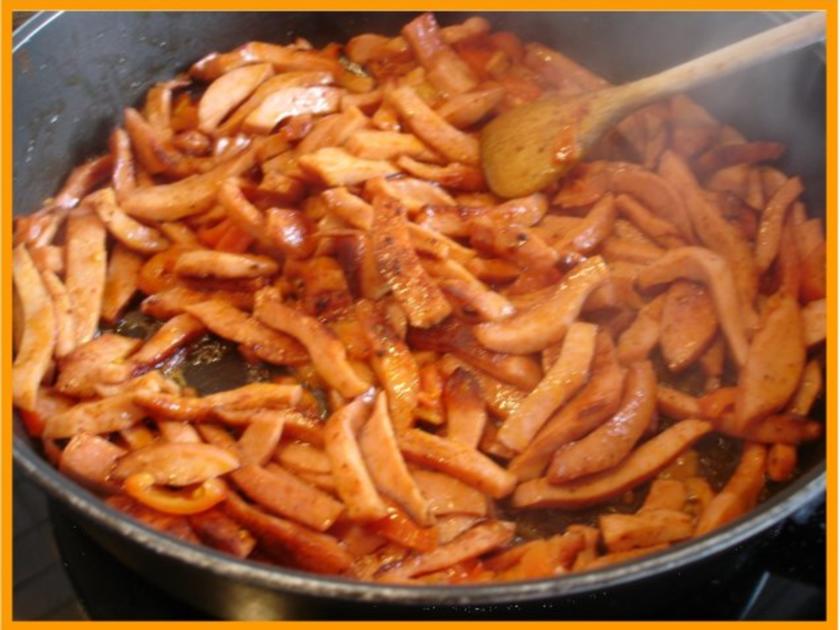Fusili mit Fleischwurst, einfach