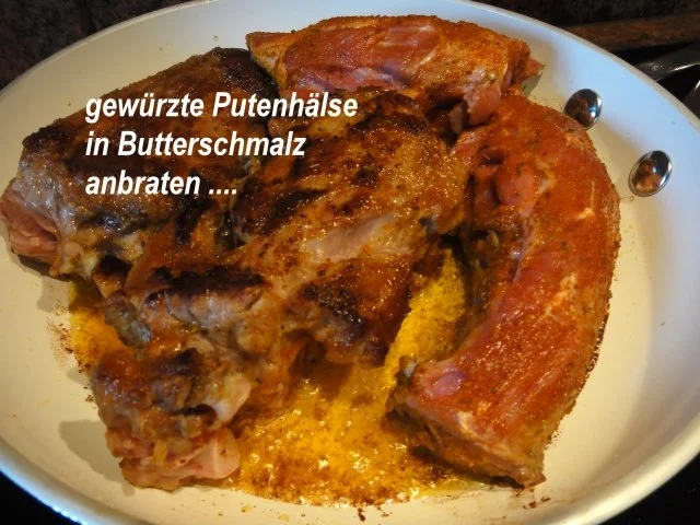Rezept: Geflügel: PUTENHALS an Schmorzwiebel Bild Nr. 3 Geflügel: PUTENHALS an Schmorzwiebel - Rezept - Bild Nr. 3
