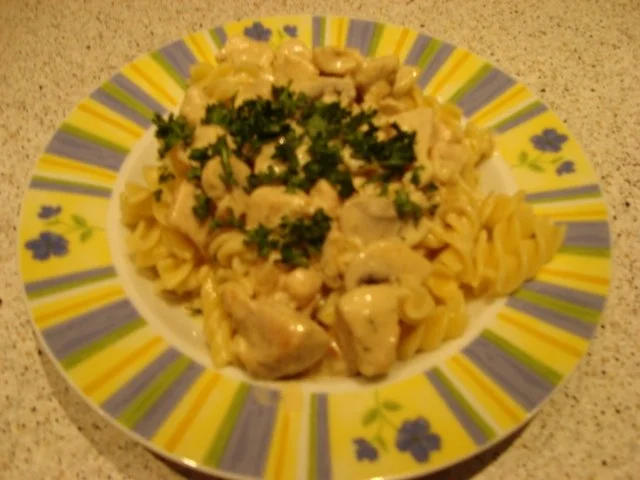 Hähnchengeschnetzeltes mit frischen Champignons - Rezept