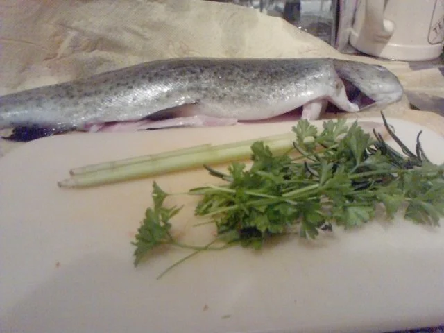 Rezept: Mehlige gegrillte Forelle mit chilligen sauren Bratkartoffeln Bild Nr. 9 Mehlige gegrillte Forelle mit chilligen sauren Bratkartoffeln - Rezept - Bild Nr. 9