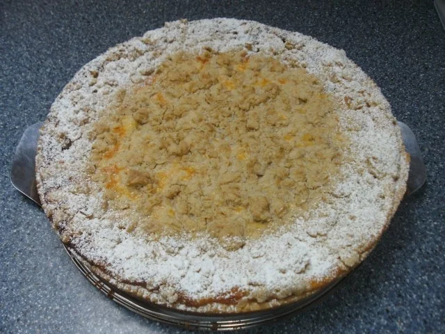 Rhabarberkuchen mit Haferflockenstreuseln - Rezept