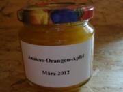 Ananas-Orangen-Apfel Konfitüre mit Ingwer abgerundet - Rezept