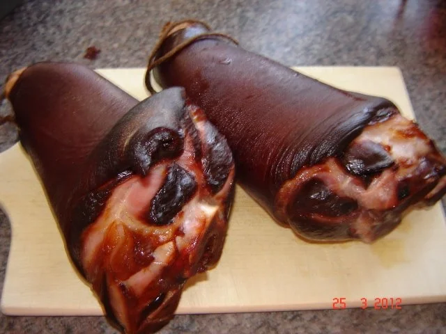 Fleisch : Geräuchertes (Eigenproduktion) mit Dörrbohnen und Kartoffelpü - Rezept - Bild Nr. 2