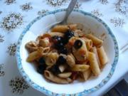 Penne mit Champignons und Schafskäse - Rezept