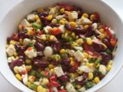 Bunter Salat mit Kidneybohnen, Mais und Feta - Rezept