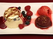 Bavarois mit Früchten aus der Region und Sorbet - Rezept