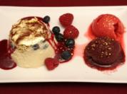 Bavarois mit Früchten aus der Region und Sorbet - Rezept