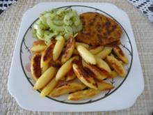 Fleischlos : Sojaschnitzel mit Schupfnudeln und Gurkensalat - Rezept