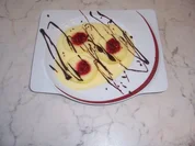 Schoko-Himbeer Äpfel himmlisch gebettet auf Vanille - Rezept