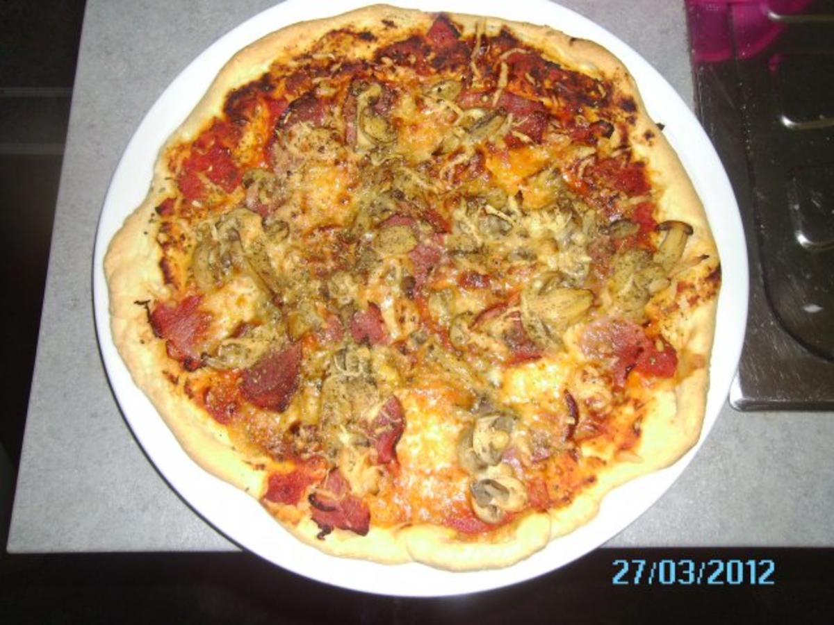 Prosciutto-Funghi Pizza - Rezept