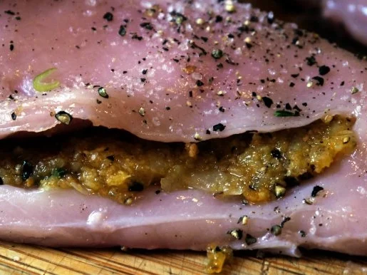 Fruchtziege im Huhn, dazu knackiges Paprika-Ebly-Gemüse - Rezept - Bild Nr. 4