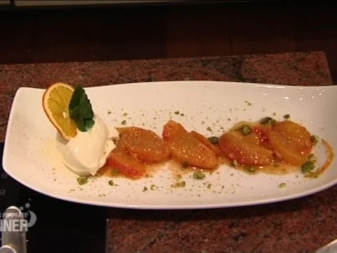 Vanilleeis an Blutorangen-Ragout - Rezept