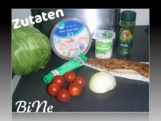 Rezept: BiNe` S MAKRELEN - SHRIMPS - SALAT Bild Nr. 2 BiNe` S MAKRELEN - SHRIMPS - SALAT - Rezept - Bild Nr. 2