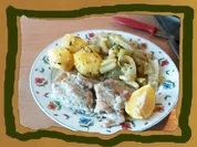 gedünstetes Seelachsfilet aus dem Backofen mit Fenchelgemüse - Rezept