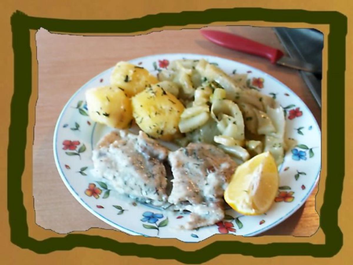 Bilder für gedünstetes Seelachsfilet aus dem Backofen mit Fenchelgemüse - Rezept