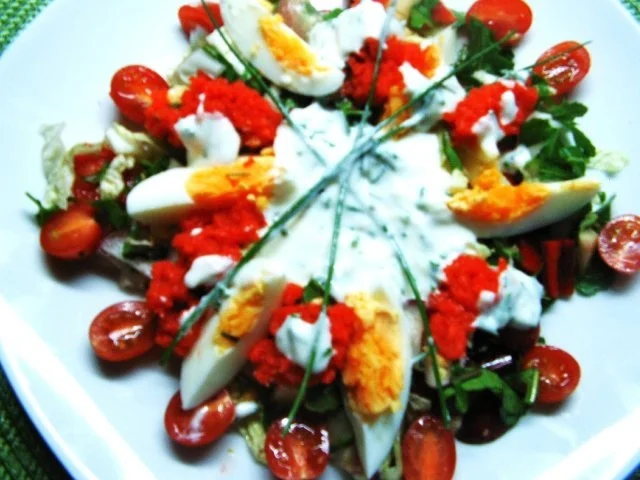 Muntermachersalat mit Seelachsschitzel - Rezept - Bild Nr. 2