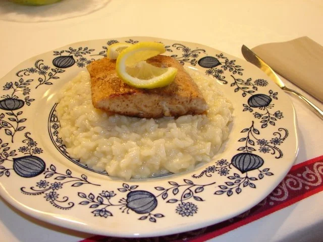 Limonenrisotto mit Lachsfilet - Rezept
