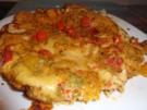 Pfannengericht: Omlette mit Paprika und Flusskrebsschwänzen - Rezept