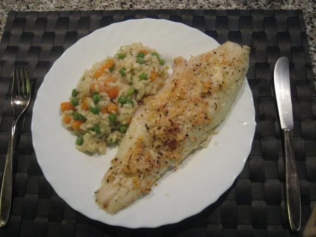 Zanderfilet mit Butter-Meerrettich-Kruste und Frühlings-Risotto - Rezept