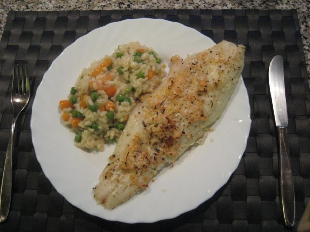 Zanderfilet mit Butter-Meerrettich-Kruste und Frühlings-Risotto ...