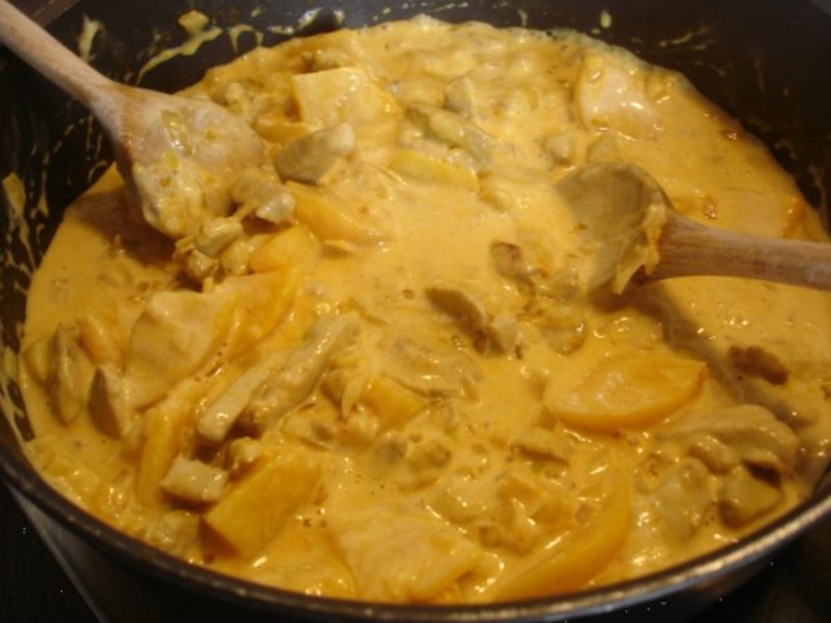 Schweinefilet in Currysauce mit Reis und Blattsalat - Rezept - Bild Nr. 10