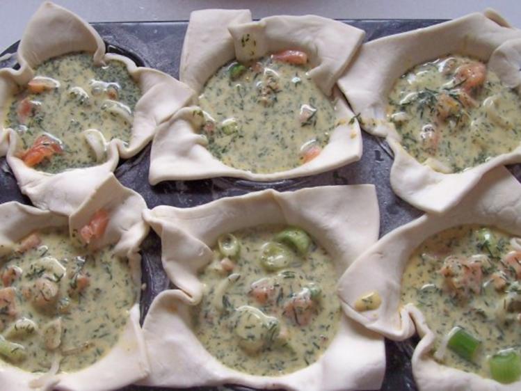 Vorspeise: Blätterteig Lachstörtchen - einfach - 185 kcal/100g