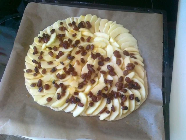 Rezept: Hefe – Apfel – Blechkuchen mit eingelegten Rosinen ( 24 Monate ) Bild Nr. 9 Hefe – Apfel – Blechkuchen mit eingelegten Rosinen ( 24 Monate ) - Rezept - Bild Nr. 9