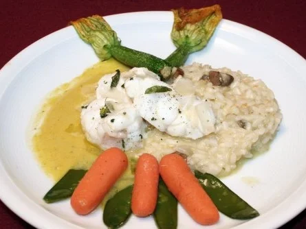 Seeteufel mit Champignon-Risotto - Rezept