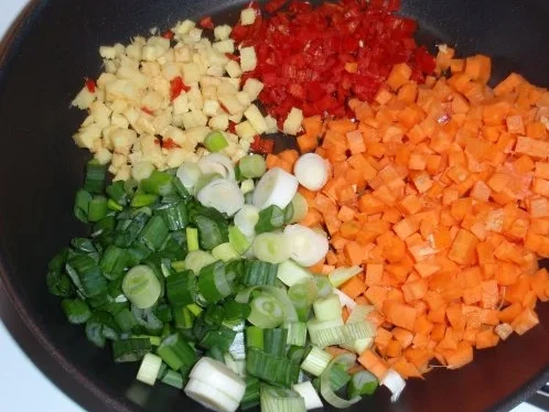 Champignon-Gemüse-Pfanne mit Basmati-Duftreis - Rezept - Bild Nr. 2