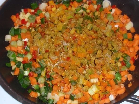 Champignon-Gemüse-Pfanne mit Basmati-Duftreis - Rezept - Bild Nr. 3