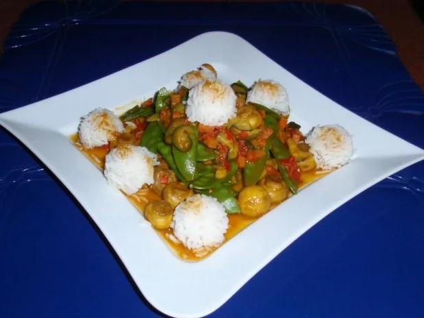 Champignon-Gemüse-Pfanne mit Basmati-Duftreis - Rezept - Bild Nr. 10