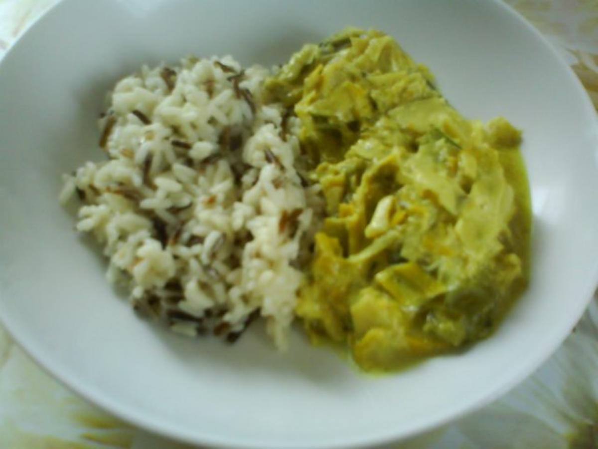 Curry-Lauch-Rahmgemüse mit Wildreis - Rezept - kochbar.de
