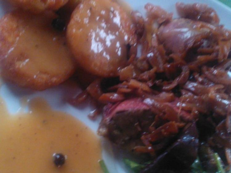 Leber nach Tiroler Art mit Sauce Poivre - Rezept