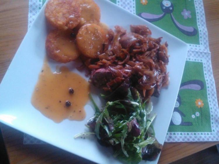 Leber nach Tiroler Art mit Sauce Poivre - Rezept