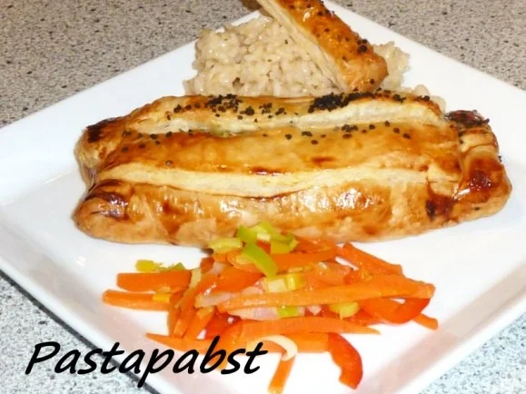 Lachs im Päckchen mit Zitronenreis - Rezept