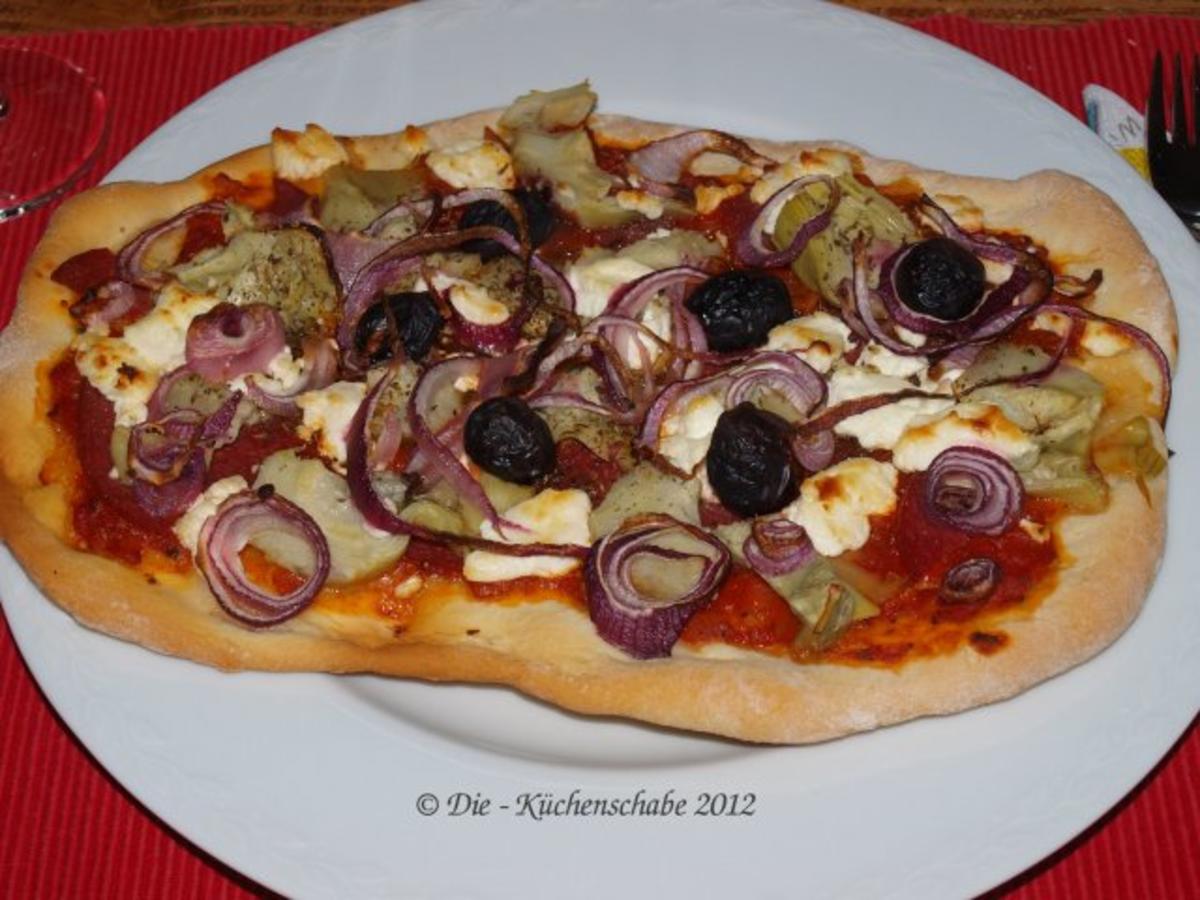 Pizza Mit Artischocken Und Mailander Salami Rezept Kochbar De