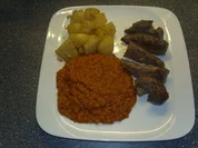 Lammfilets mit Zitronenkartoffeln und scharfe Rote Linsen - Rezept