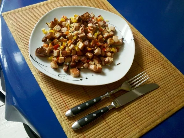 Rezept: Fleisch: Restepfanne mit Gemüsereis und Fleischkäse Bild Nr. 6 Fleisch: Restepfanne mit Gemüsereis und Fleischkäse - Rezept - Bild Nr. 6