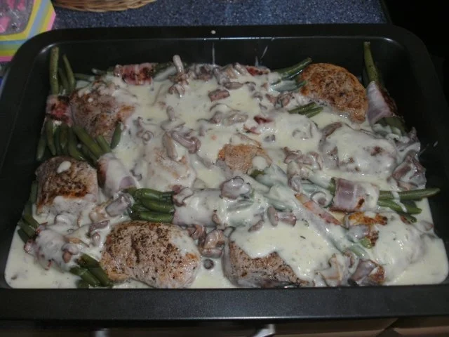 Gratiniertes Schweinefilet mit Speckbohnen - Rezept - Bild Nr. 2